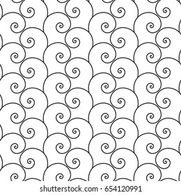 Vector seamless pattern. Modern stylish texture. Monochrome geometric pattern with spirals