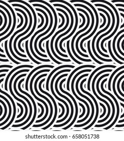 Vector seamless pattern. Modern stylish texture with wavy stripes. Geometric abstract background.