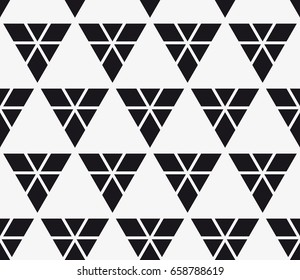 Vector seamless pattern. Modern stylish texture. Repeating geometric tiles with triangles.