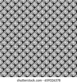 Vector seamless pattern. Modern stylish texture with black line shells. Repeating overlap geometric grid. Simple graphic design. Trendy hipster sacred geometry. Vector.