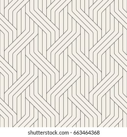 Vector seamless pattern. Modern stylish texture. Geometric striped ornament. Monochrome linear braids.