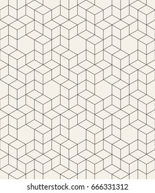 Vector seamless pattern. Modern stylish texture with monochrome trellis. Repeating geometric hexagonal grid. Simple graphic design. Trendy hipster sacred geometry.