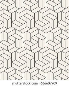 Vector seamless pattern. Modern stylish texture with monochrome trellis. Repeating geometric hexagonal grid. Simple graphic design. Trendy hipster sacred geometry.