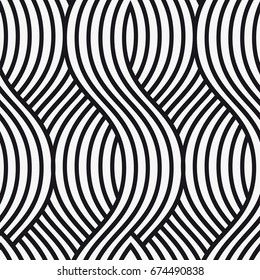 Vector seamless pattern. Modern stylish texture with wavy stripes. Geometric abstract background.