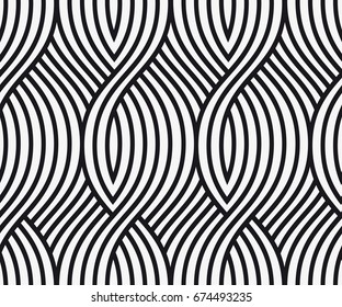 Vector seamless pattern. Modern stylish texture with wavy stripes. Geometric abstract background.