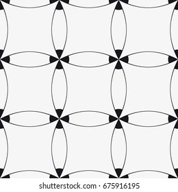 Vector seamless pattern. Modern stylish texture. Repeating geometric tiles with abstract grid of ovals. - Shutterstock ID 675916195