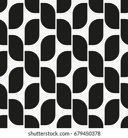 Vector seamless pattern. Modern stylish texture. Repetition of geometric tiles with a grid of curved rectangles of round shape.