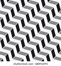 Vector seamless pattern. Modern stylish texture. Repetition of geometric tiles with a grid of rectangles of different shapes.
