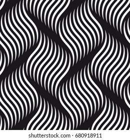 Vector seamless pattern. Modern stylish texture with wavy stripes. Geometric abstract background.