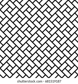 Vector seamless pattern. Modern stylish texture. Monochrome geometric pattern with rectangular tiles.