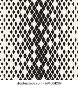 Vector seamless pattern. Modern stylish texture. Repeating geometric tiles. Monochrome grid with thickness which changing towards the center
