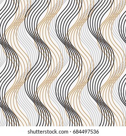 Vector seamless pattern. Modern stylish texture with wavy stripes. Geometric abstract background.