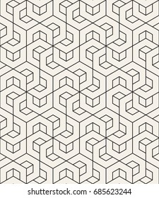 Vector seamless pattern. Modern stylish texture with monochrome trellis. Repeating geometric hexagonal grid. Simple graphic design. Trendy hipster sacred geometry.