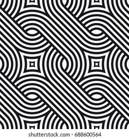 Vector seamless pattern. Modern stylish texture with wavy stripes. Geometric abstract background.