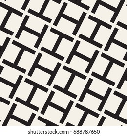 Vector seamless pattern. Modern stylish texture. Geometric ornament with bold letter H.