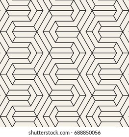 Vector seamless pattern. Modern stylish texture. Repeating geometric background with hexagonal zigzag. Linear geometric shapes.