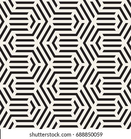 Vector seamless pattern. Modern stylish texture. Repeating geometric background with hexagonal scroll. Bold geometric shapes.