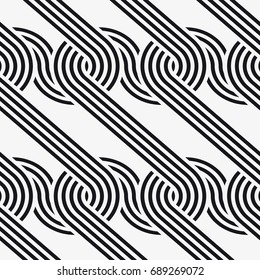 Vector seamless pattern. Modern stylish texture with wavy stripes. Geometric abstract background.