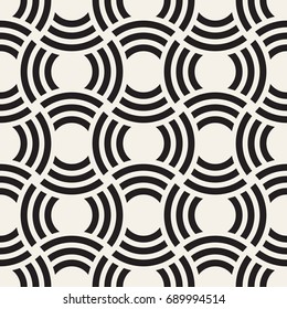 Vector seamless pattern. Modern stylish texture. Repeating geometric tiles. Concentric bold circles.