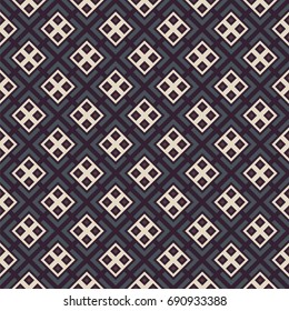 Vector seamless pattern. Modern stylish texture. Repeating geometric tiles with fabric vintage color style