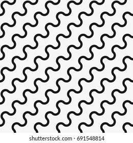 Vector seamless pattern. Modern stylish texture with wavy stripes. Geometric abstract background.