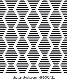 Vector seamless pattern. Modern stylish texture. Repeating geometric tiles with a grid of striped rhombuses.