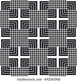 Vector seamless pattern. Modern stylish texture. Repeating geometric tiles with a grid of squares.