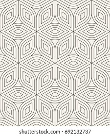 Vector seamless pattern. Modern stylish texture. Repeating geometric tiles. Rhombuses form six-petalled flowers. Monochrome contemporary graphic design.