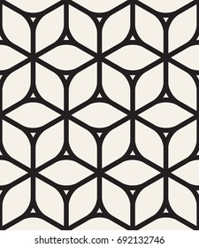 Vector seamless pattern. Modern stylish texture. Repeating geometric tiles. Geometric bold hexagonal flowers. Contemporary graphic design.