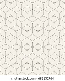 Vector seamless pattern. Modern stylish texture. Repeating geometric tiles. Geometric thin hexagonal flowers. Contemporary graphic design.