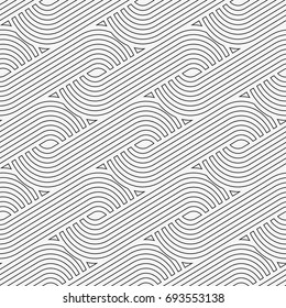 Vector seamless pattern. Modern stylish texture with wavy stripes. Geometric abstract background.