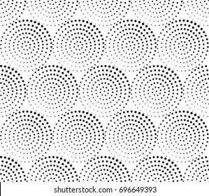 Vector seamless pattern. Modern stylish texture. Monochrome geometric pattern with circles.