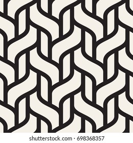Vector seamless pattern. Modern stylish texture. Geometric striped ornament. Monochrome bold waves.
