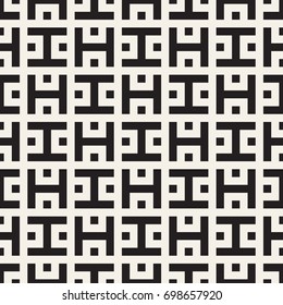 Vector Seamless Pattern. Modern Stylish Texture. Geometric Ornament With Bold Letter H.