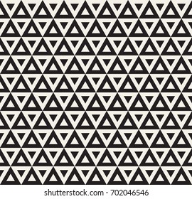 Vector seamless pattern. Modern stylish texture. Repeating geometric tiles with triangles. Contemporary graphic design. Trendy hipster monochrome print.