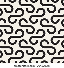 Vector seamless pattern. Modern stylish texture. Geometric striped ornament. Monochrome bold infinity symbols.