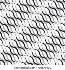 Vector seamless pattern. Modern stylish texture with wavy stripes. Geometric abstract background.