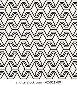 Vector seamless pattern. Modern stylish bold texture. Repeating geometric tiles with weaving elements.