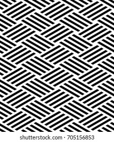 Vector seamless pattern. Modern stylish texture. Monochrome geometric pattern with intersecting rectangular stripes
