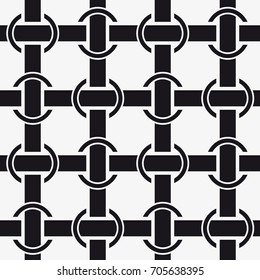 Vector seamless pattern. Modern stylish texture. Repeating geometric tiles with a grid of squares.