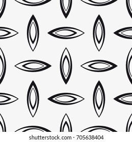 Vector seamless pattern. Modern stylish texture. Repeating geometric tiles with abstract leaves.