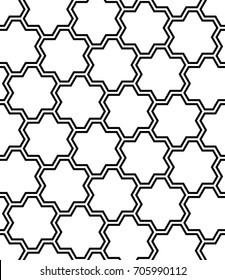 Vector seamless pattern. Modern stylish texture. Geometric pattern with hexagonal tiles