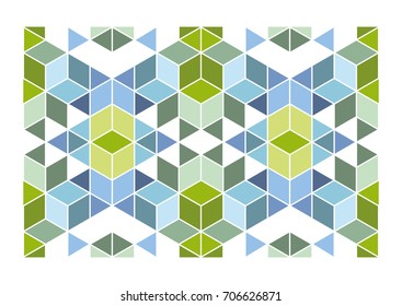 Vector seamless pattern. Modern stylish texture. Repeating geometric tracery. Contemporary graphic design. Blue and Green color Background