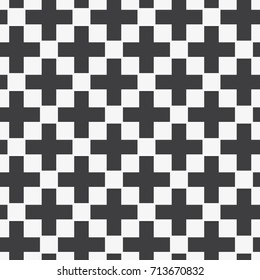 Vector seamless pattern. Modern stylish texture. Repetition of the geometric tiles with crosses.