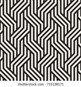 Vector seamless pattern. Modern stylish texture. Geometric striped ornament. Monochrome bold braids.
