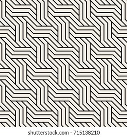 Vector seamless pattern. Modern stylish texture. Geometric striped ornament. Monochrome bold braids.