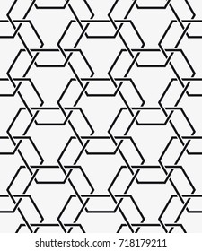 Vector seamless pattern. Modern stylish texture. Repeating geometric tiles with hexagonal grid.
