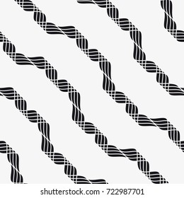 Vector seamless pattern. Modern stylish texture with wavy stripes. Geometric abstract background.