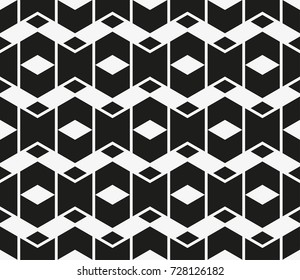 Vector seamless pattern. Modern stylish texture. Repetition of geometric tiles with a grid of rectangles of different shapes.