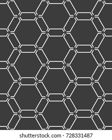 Vector seamless pattern. Modern stylish texture. Repeating geometric tiles with hexagonal grid.